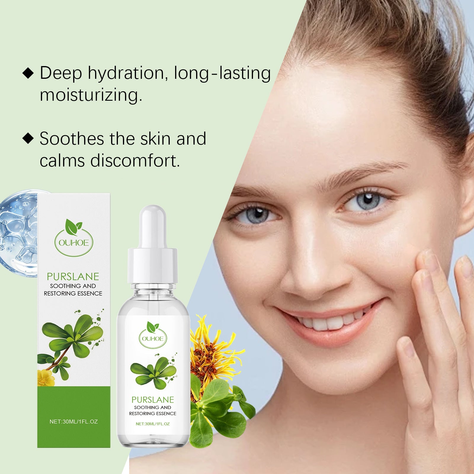 Purslane Soothing Repair Serum Hydrating Redness Relief Formula