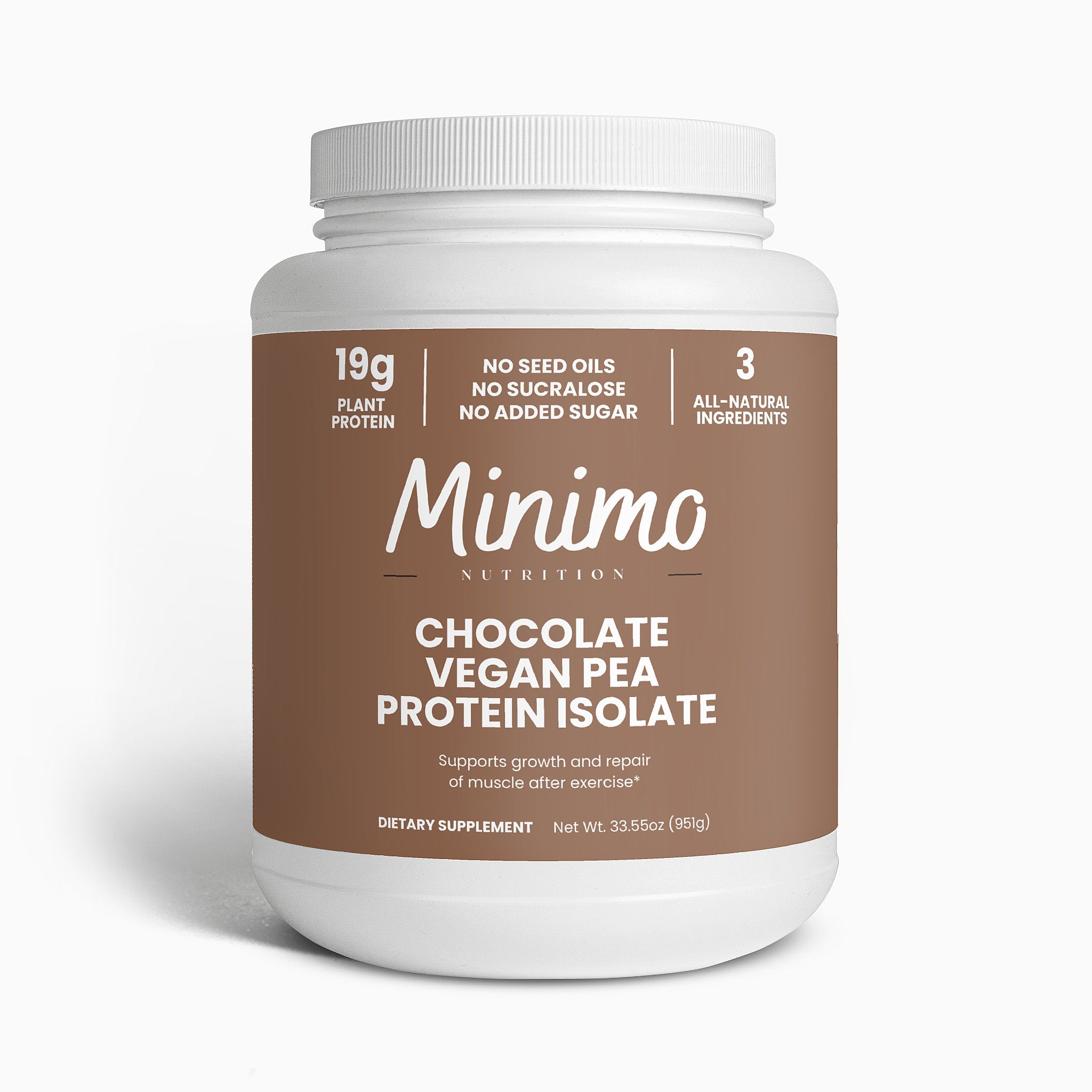 Chocolate Vegan Pea Protein Isolate Powder 2.09 lbs