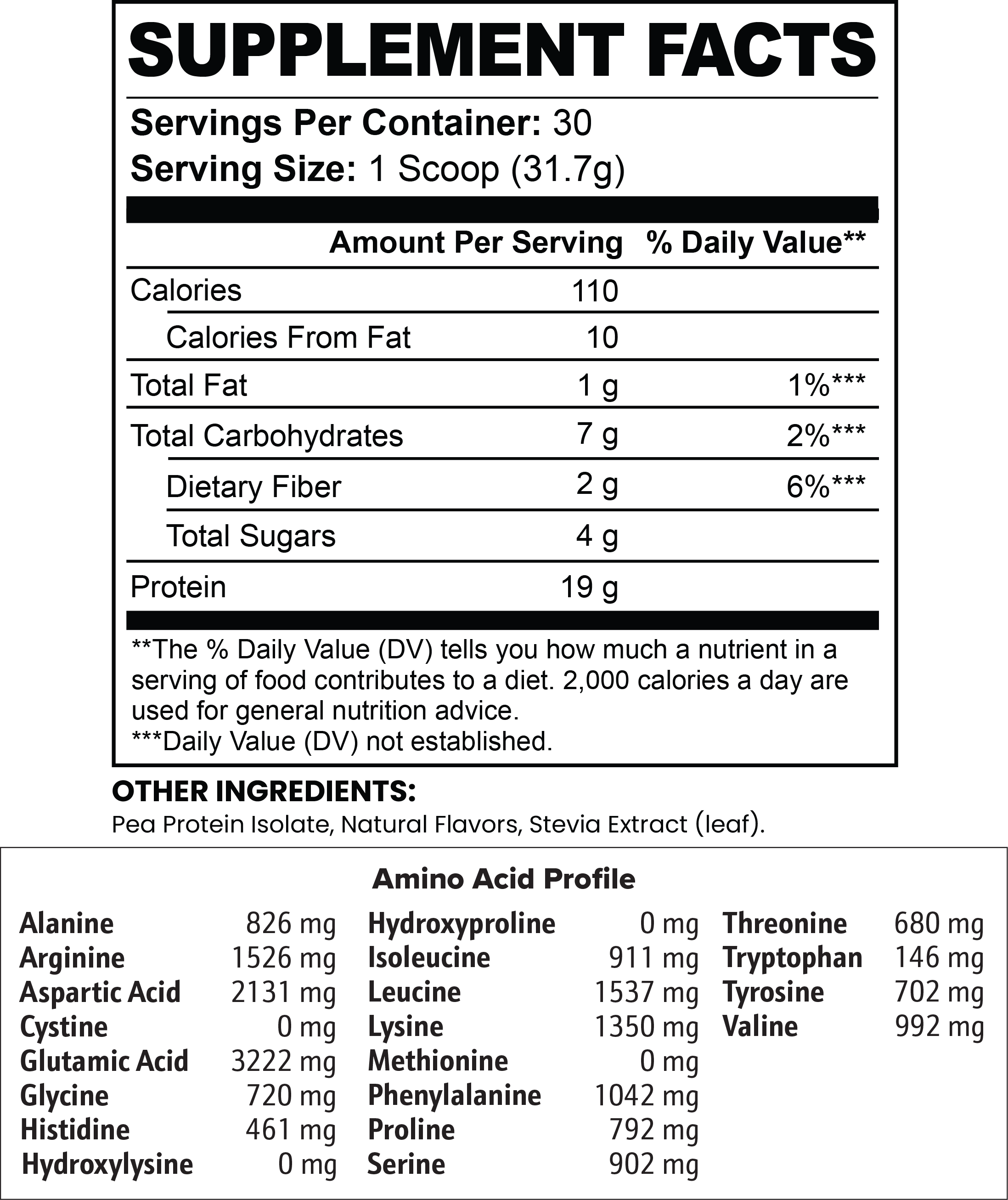 Chocolate Vegan Pea Protein Isolate Powder 2.09 lbs