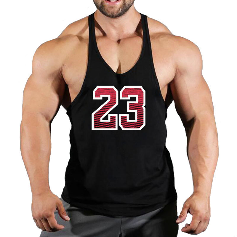 Men's Cotton Sleeveless Sports Vest Basketball Gym Tank Top