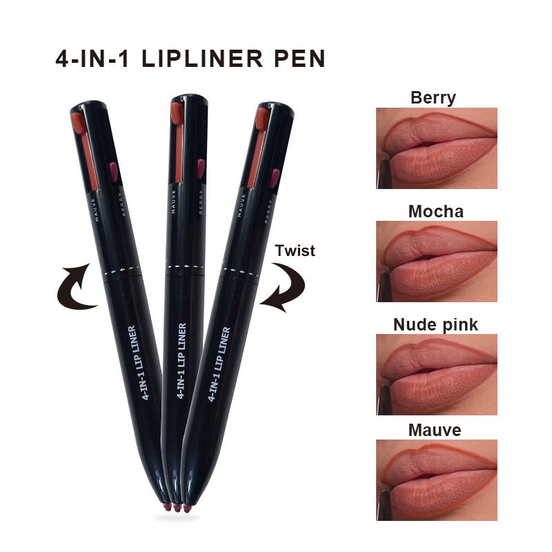 4-in-1 Makeup Pen Four Color Lip Liner Lipstick