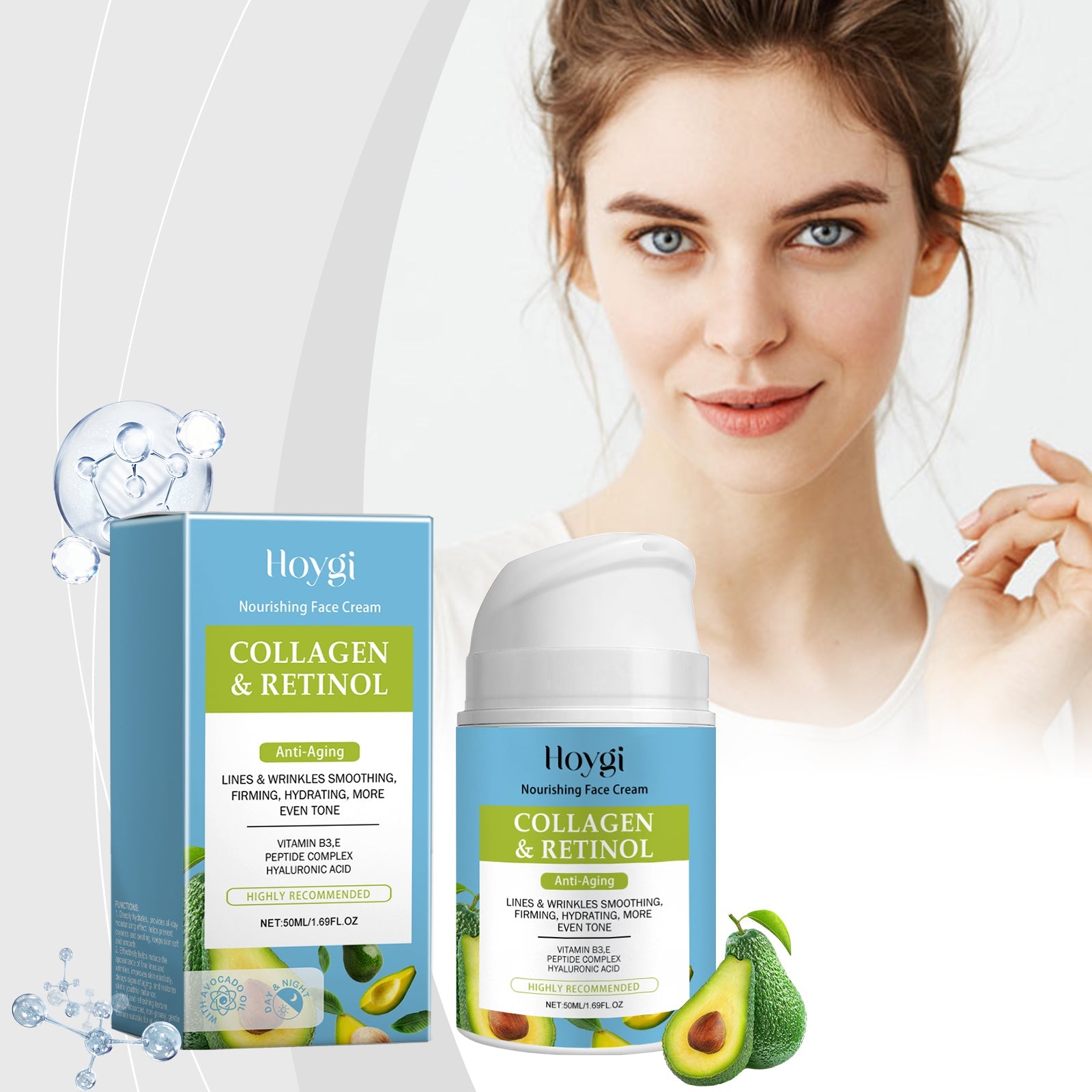 Collagen Facial Moisturizer Hydrating Anti-Aging Skin Cream Daily