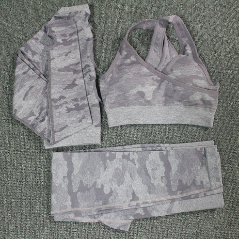 Women's Camouflage Yoga Set Sports Bra Leggings Activewear