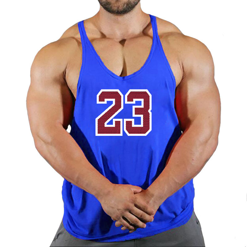 Men's Cotton Sleeveless Sports Vest Basketball Gym Tank Top