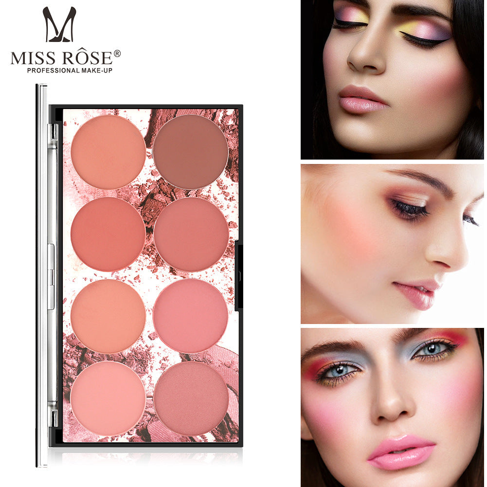 Eight-Color Matte Blush Palette Long-Lasting Makeup