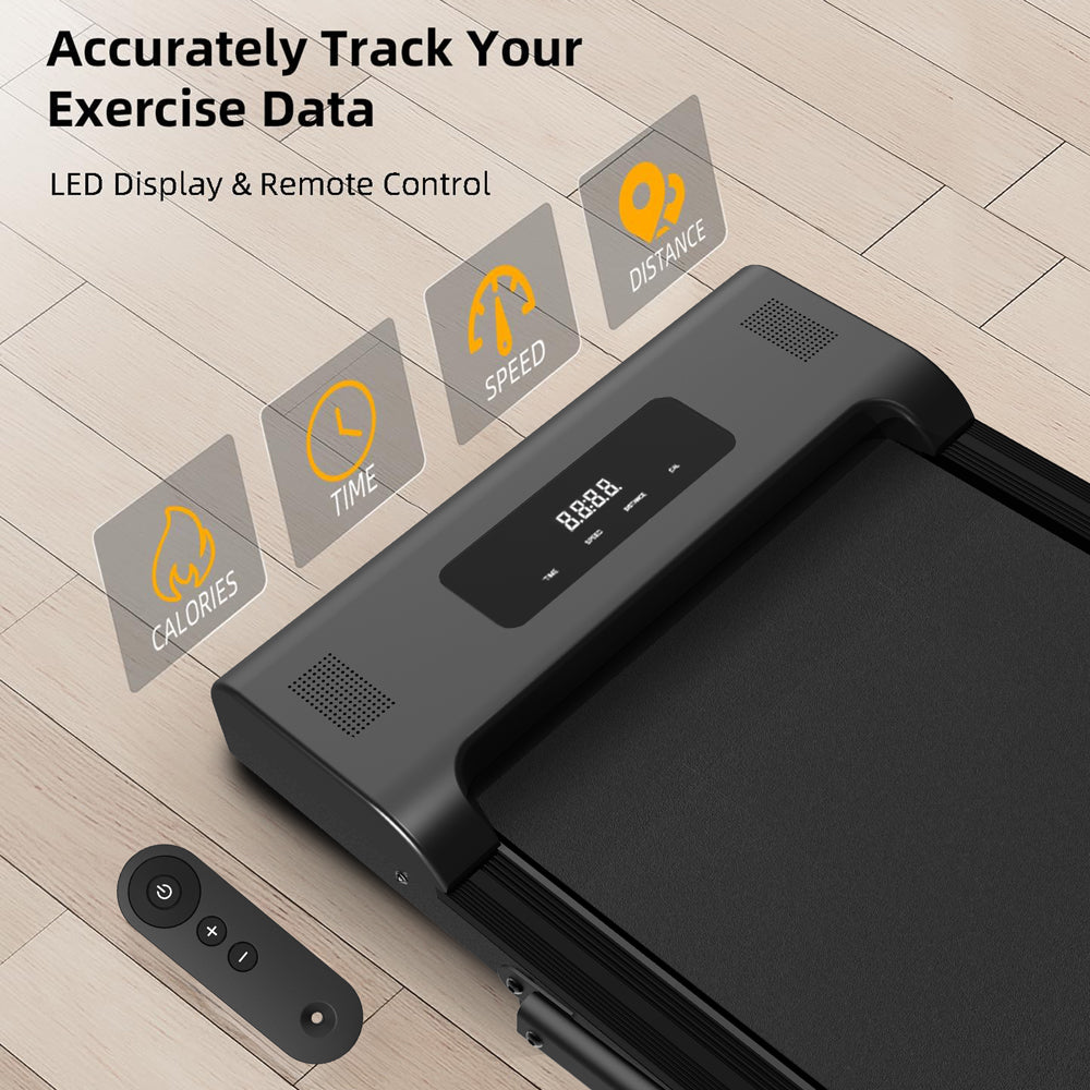 2-in-1 Portable Walking Treadmill with LED Display Handle