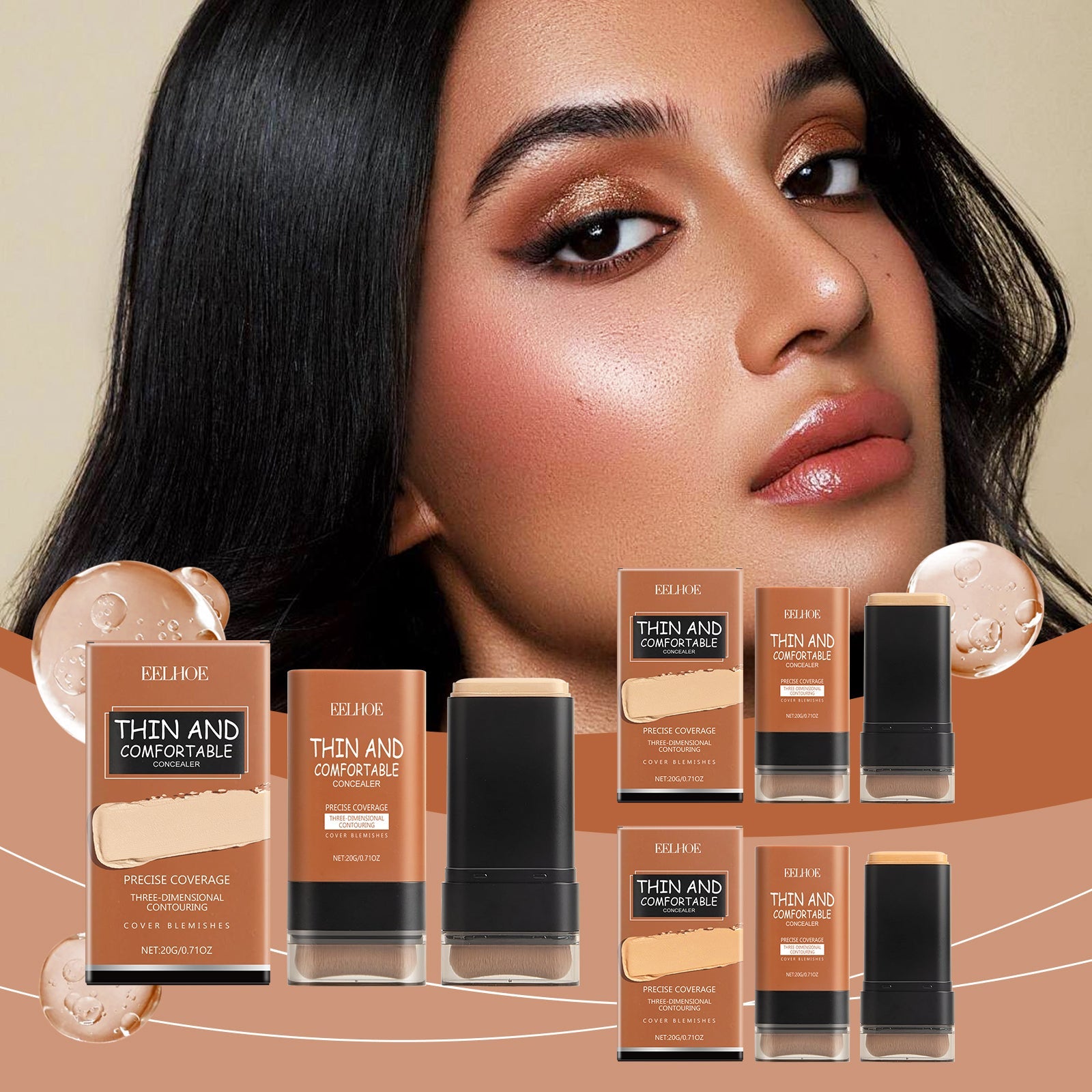 Lightweight Concealer Foundation Stick Natural Long-Lasting Makeup Coverage