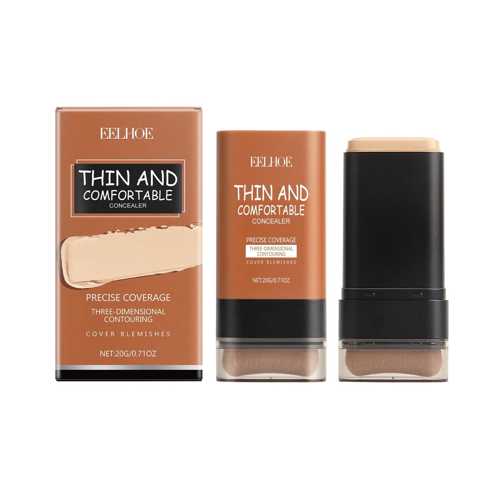 Lightweight Concealer Foundation Stick Natural Long-Lasting Makeup Coverage