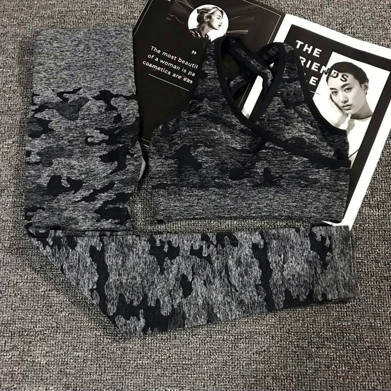 Women's Camouflage Yoga Set Sports Bra Leggings Activewear