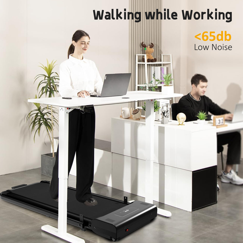 2-in-1 Portable Walking Treadmill with LED Display Handle