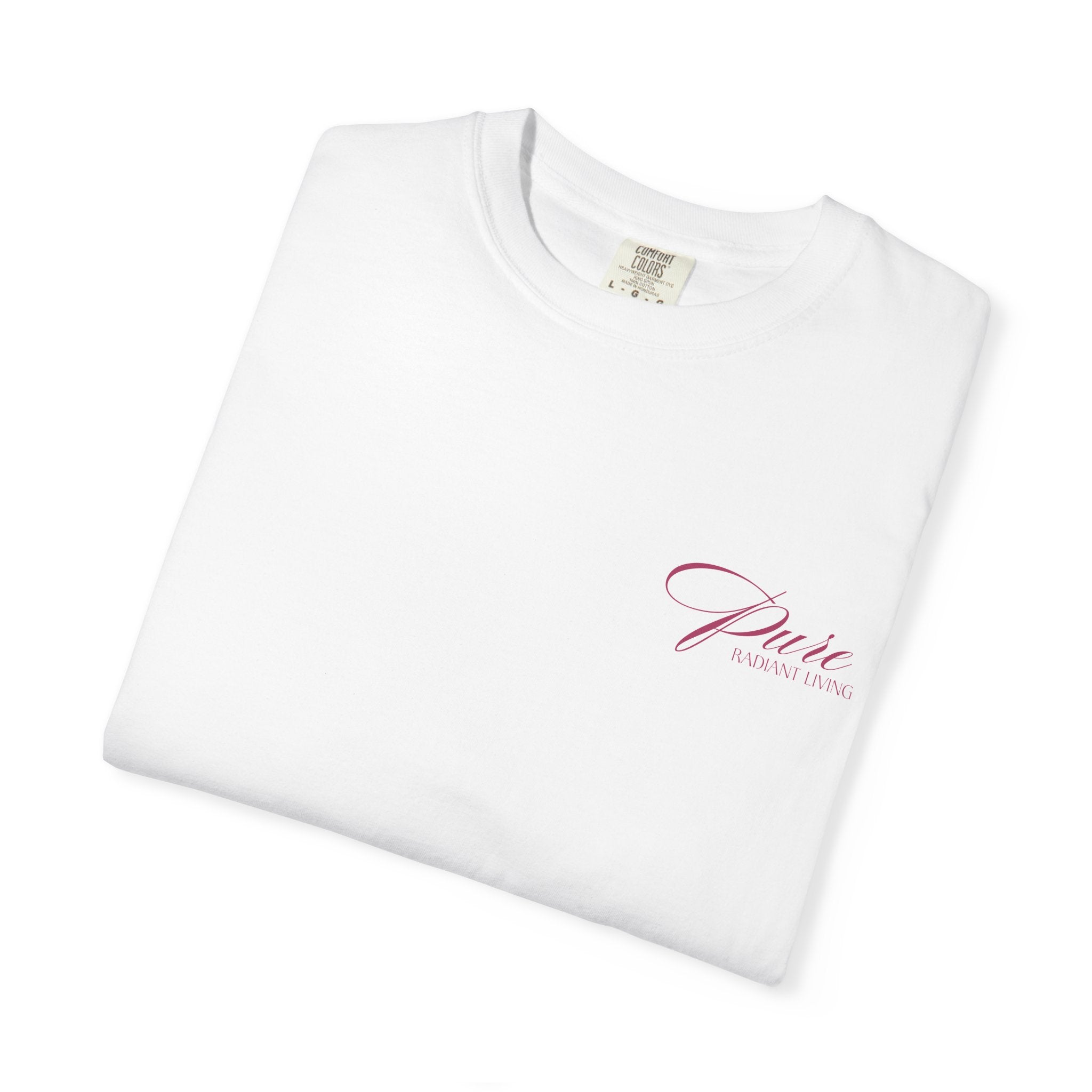 Pure Radiant Living T-Shirt — Minimal Script Logo Tee