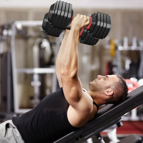 10-in-1 Adjustable Dumbbell Set with Rotating Handle 55lbs
