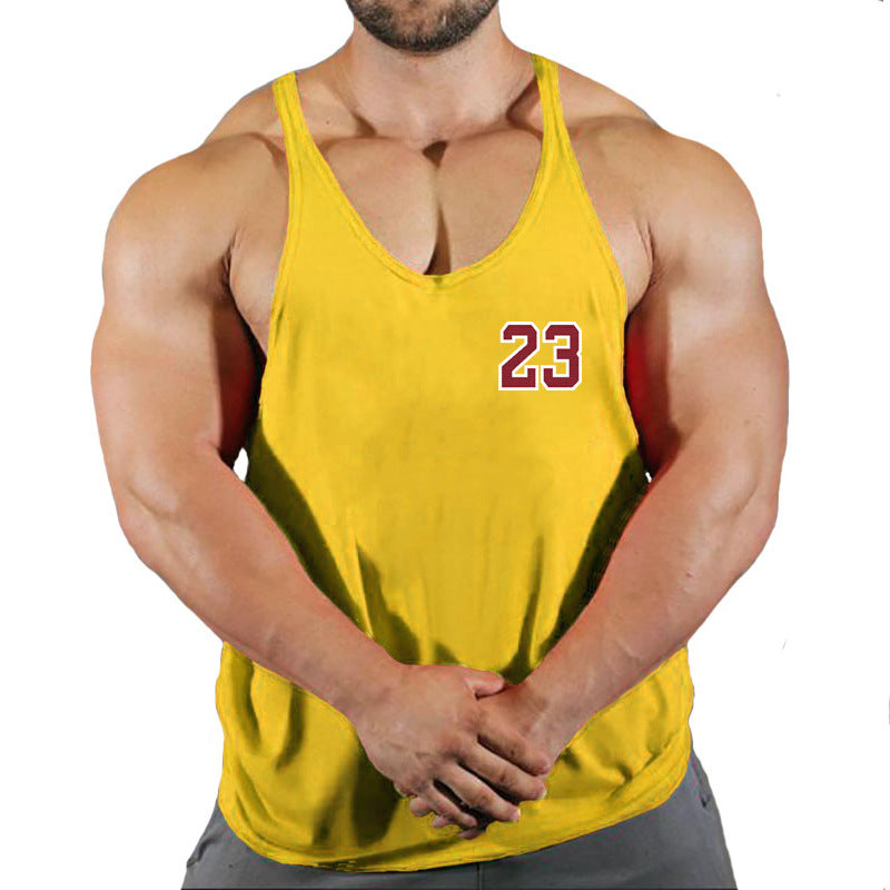 Men's Cotton Sleeveless Sports Vest Basketball Gym Tank Top