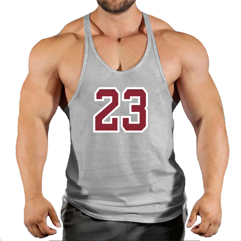 Men's Cotton Sleeveless Sports Vest Basketball Gym Tank Top