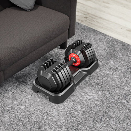10-in-1 Adjustable Dumbbell Set with Rotating Handle 55lbs