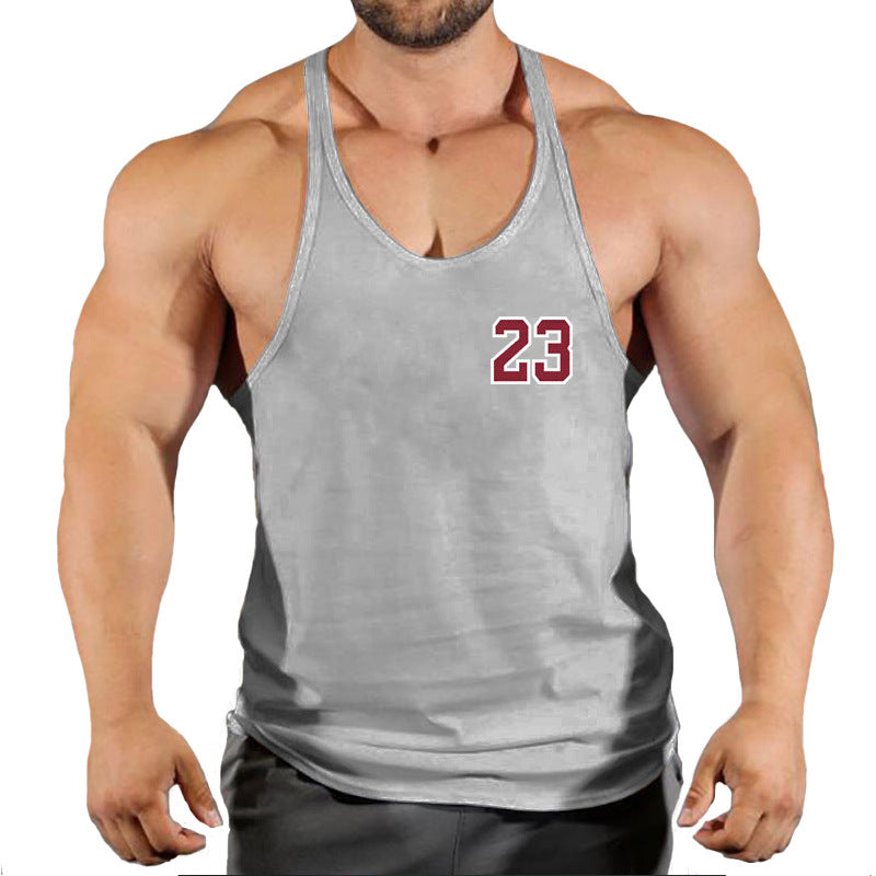 Men's Cotton Sleeveless Sports Vest Basketball Gym Tank Top