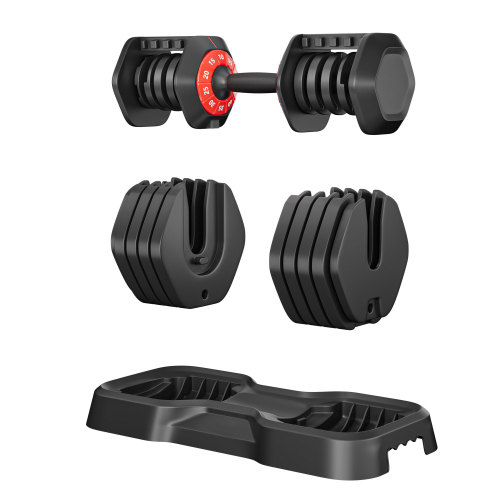 10-in-1 Adjustable Dumbbell Set with Rotating Handle 55lbs