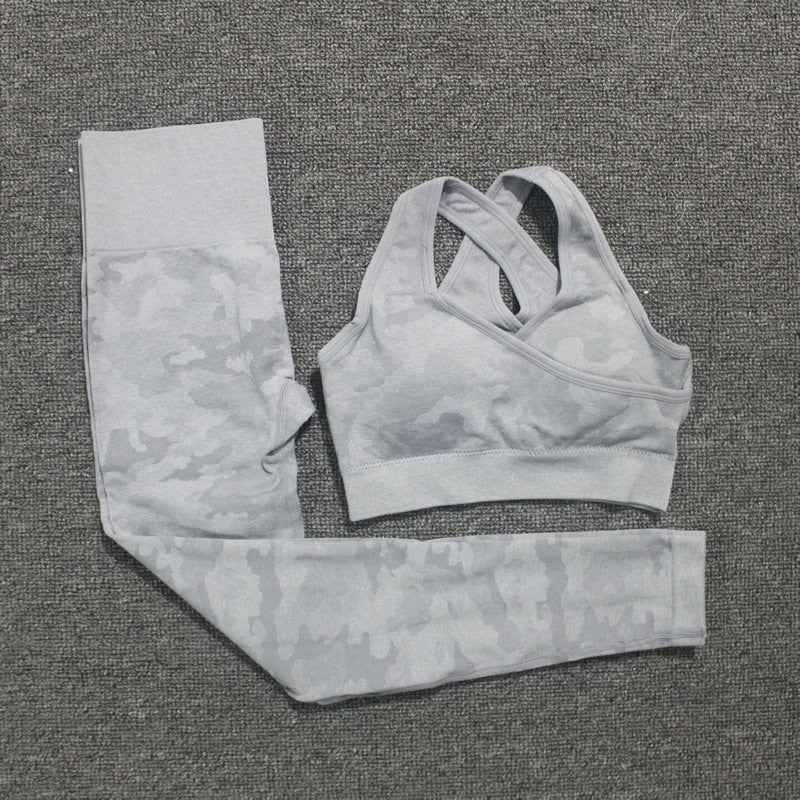 Women's Camouflage Yoga Set Sports Bra Leggings Activewear