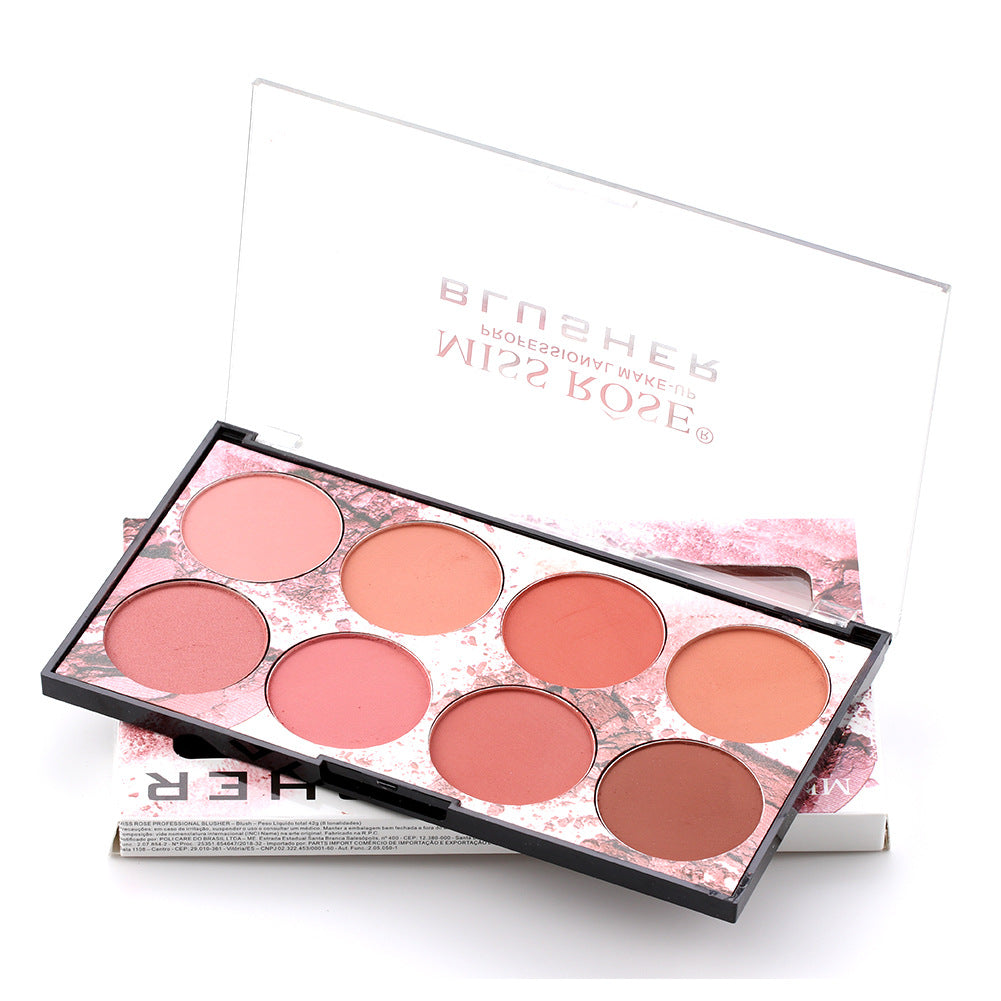 Eight-Color Matte Blush Palette Long-Lasting Makeup