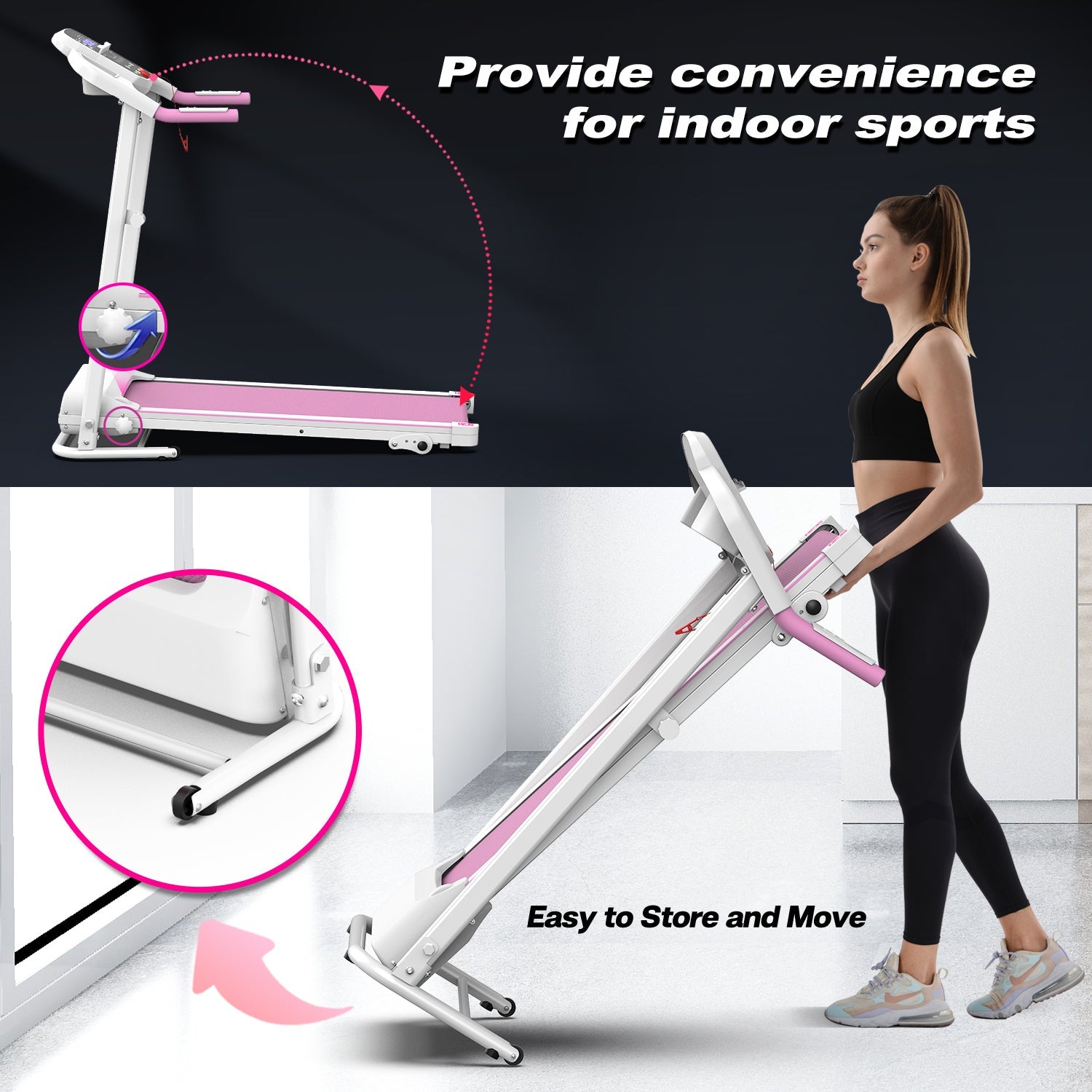 2.5HP Foldable Electric Treadmill Home Running Walking Machine