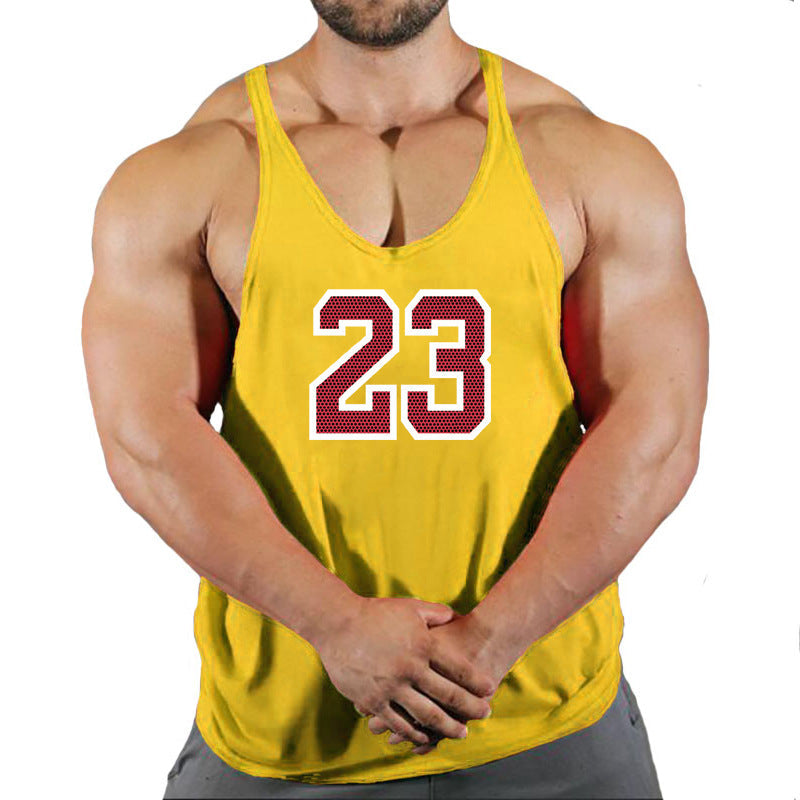 Men's Cotton Sleeveless Sports Vest Basketball Gym Tank Top