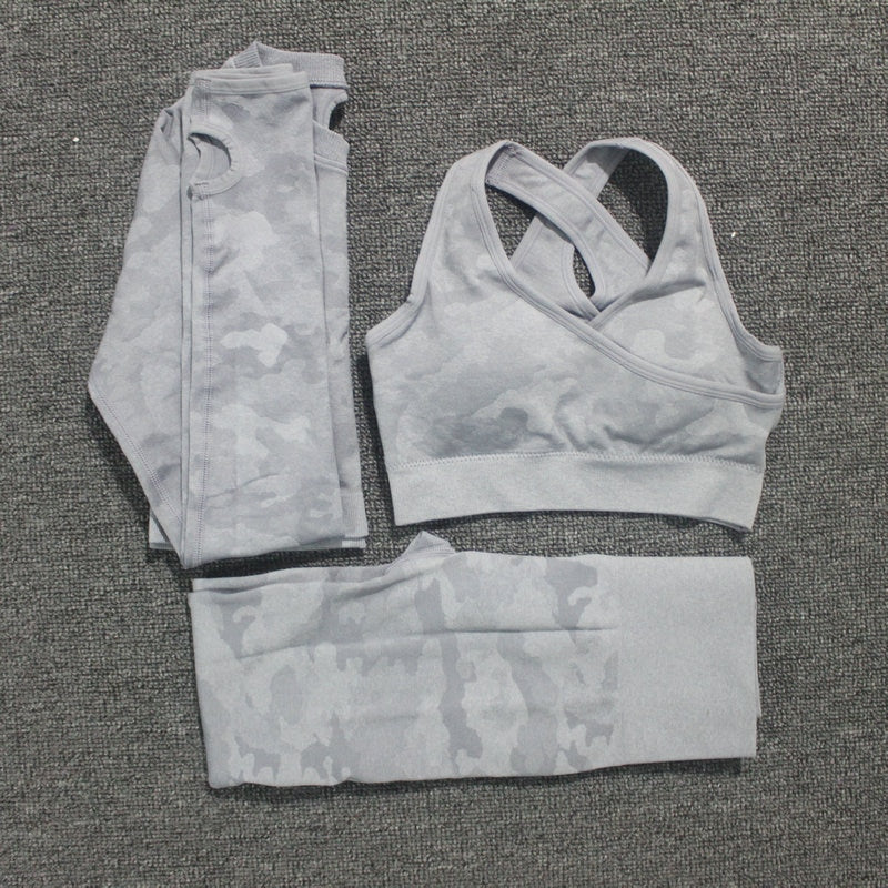 Women's Camouflage Yoga Set Sports Bra Leggings Activewear