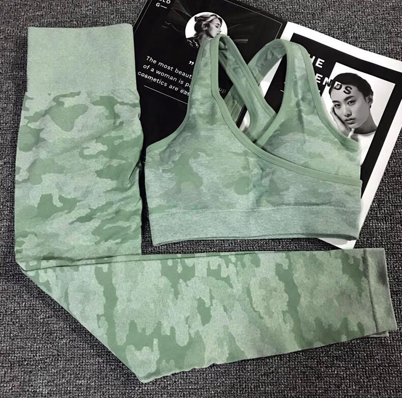 Women's Camouflage Yoga Set Sports Bra Leggings Activewear