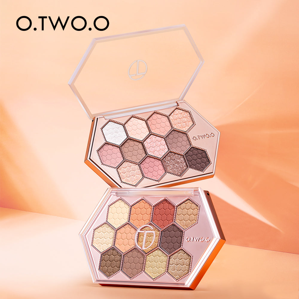 Honeycomb 12-Color Earth Tone Eyeshadow Highlight Palette