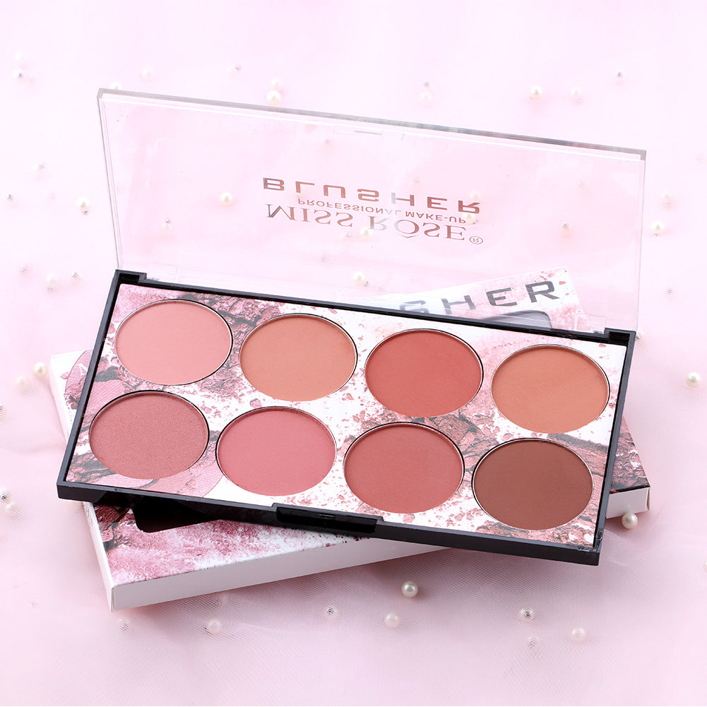 Eight-Color Matte Blush Palette Long-Lasting Makeup
