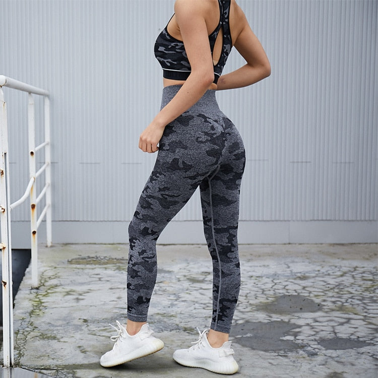 Women's Camouflage Yoga Set Sports Bra Leggings Activewear