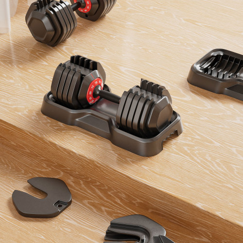 10-in-1 Adjustable Dumbbell Set with Rotating Handle 55lbs