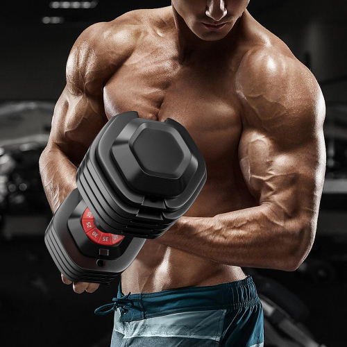 10-in-1 Adjustable Dumbbell Set with Rotating Handle 55lbs