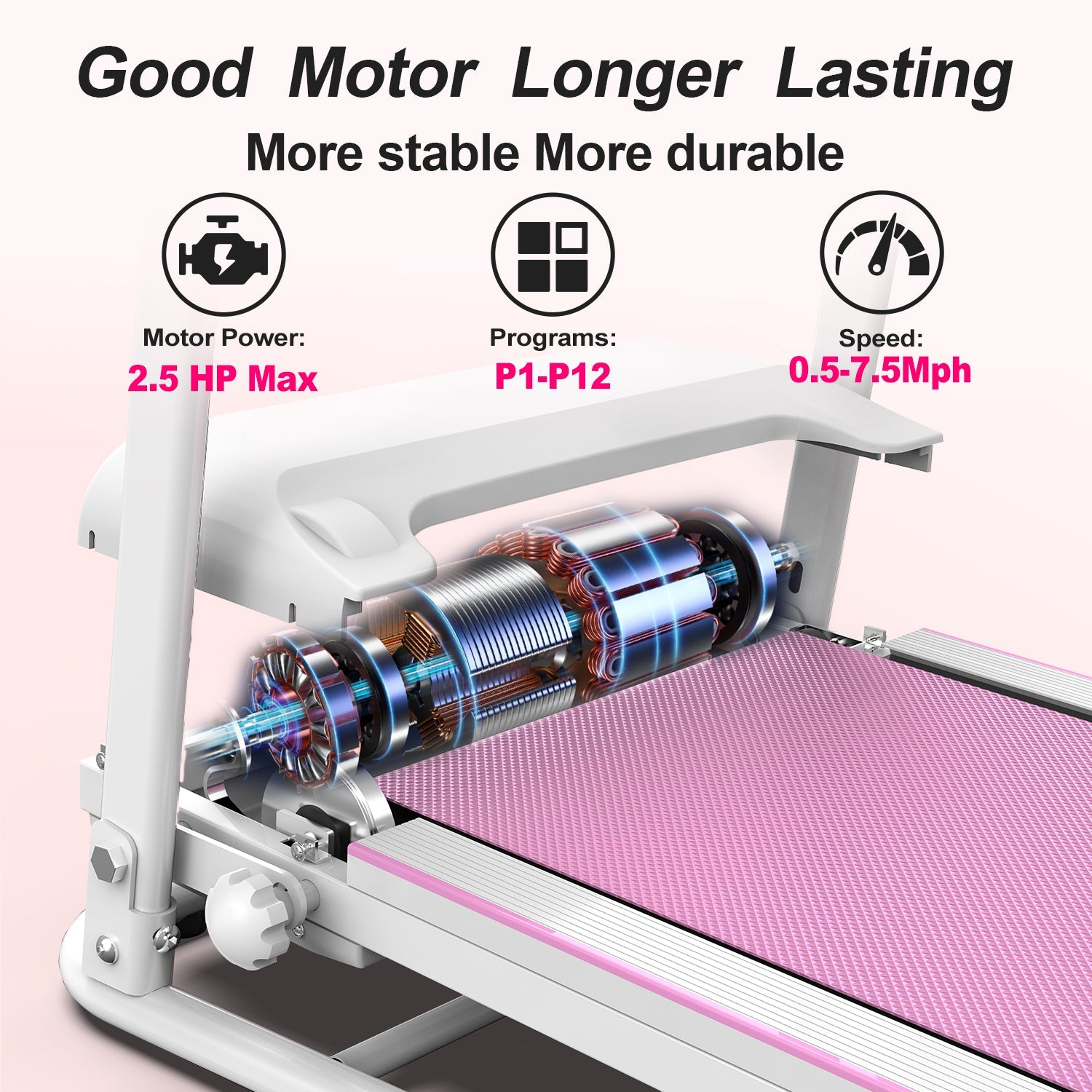 2.5HP Foldable Electric Treadmill Home Running Walking Machine