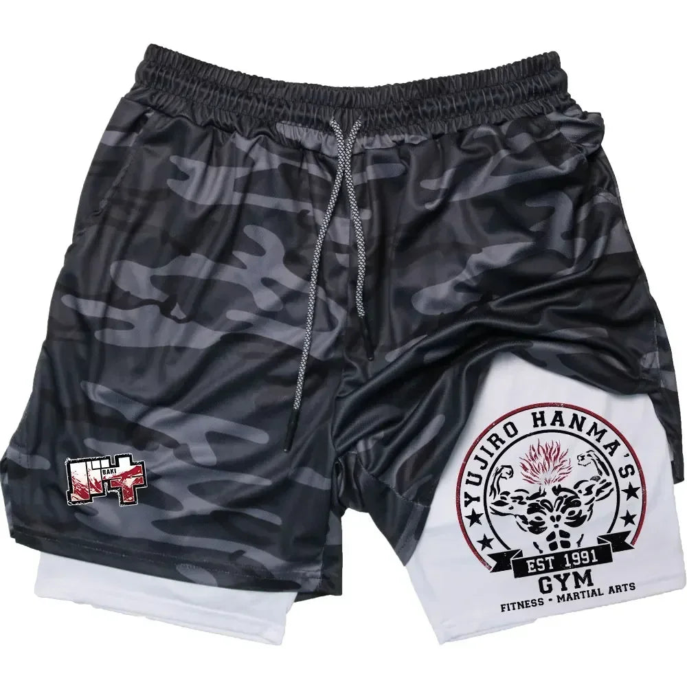 Men's 2-in-1 Performance Shorts Compression Athletic Training
