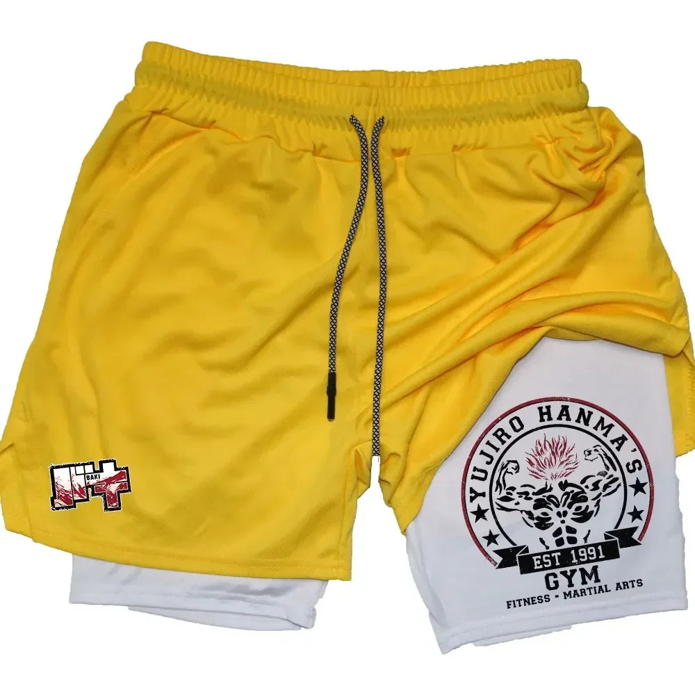 Men's 2-in-1 Performance Shorts Compression Athletic Training