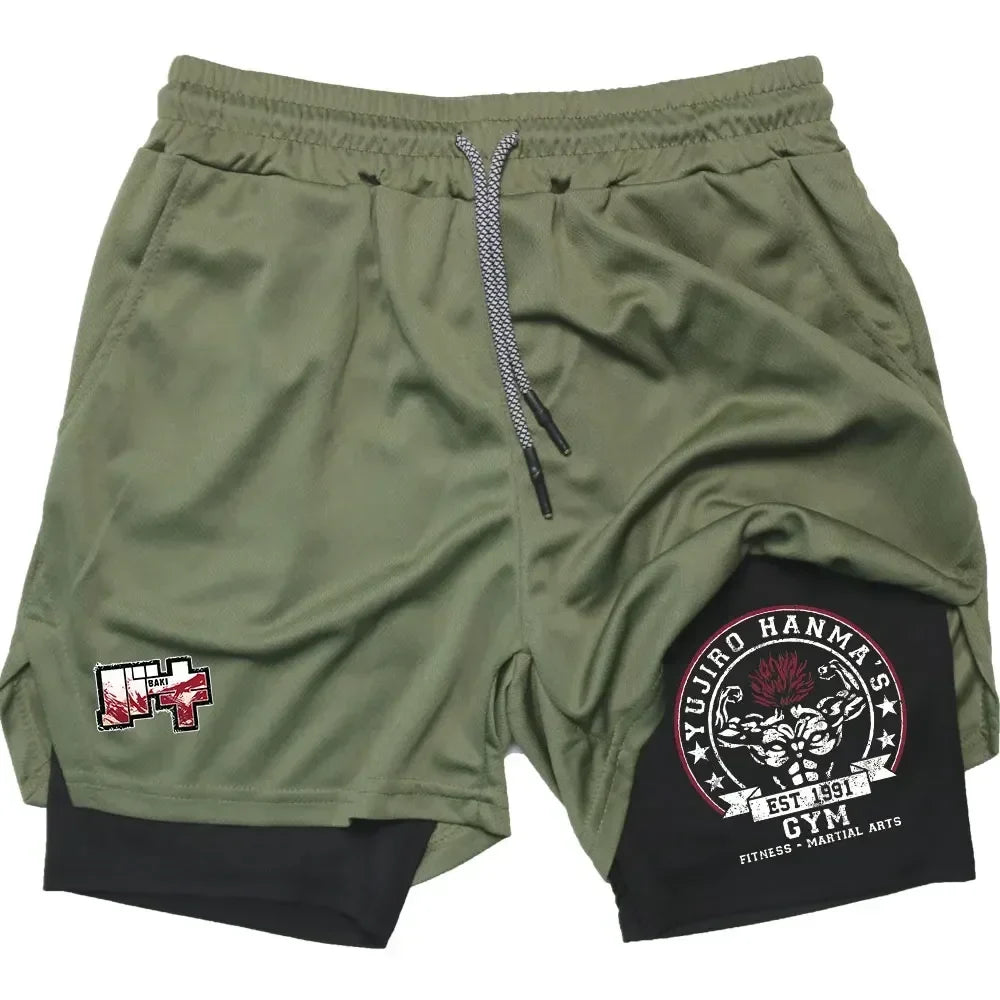 Men's 2-in-1 Performance Shorts Compression Athletic Training